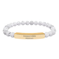 Inseparable Human engraved natural stone stretch bar bracelet | gemstone bead bracelet
