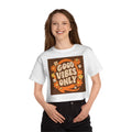 Good Vibes Only Retro Floral Cropped T-Shirt