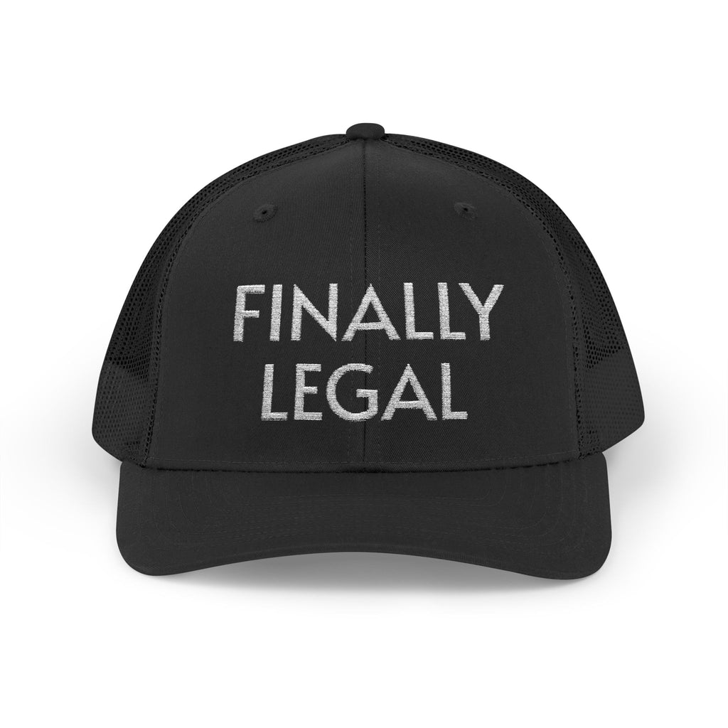 Finally Legal Snapback Trucker Cap | Rhinestone Script Mesh Back Hat