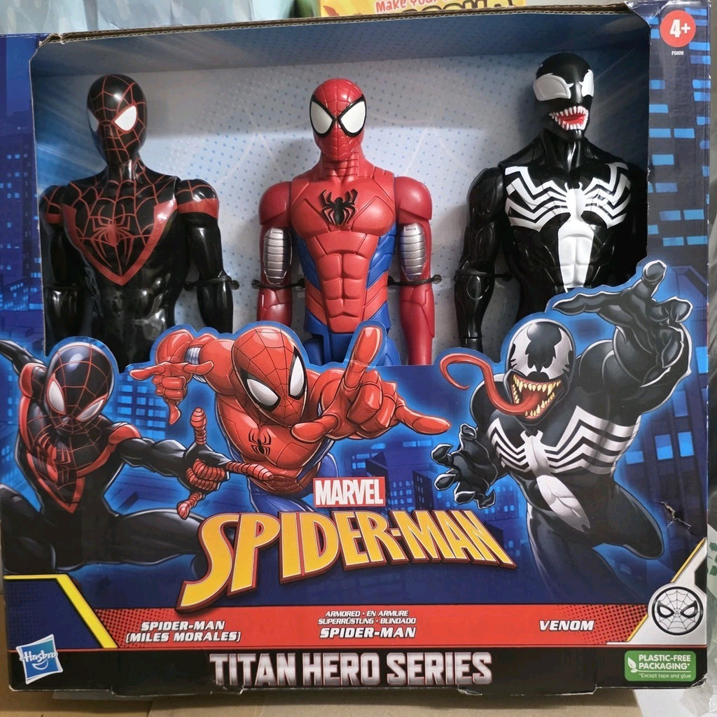 Hasbro Marvel Spider-Man Titan Hero Series - Miles Morales, Spider-Man and Venom