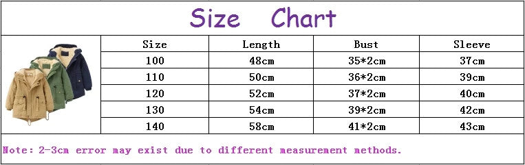 Winter Kids Clothes Plus Velvet Thicken Warm Jacket for Girls Casual Zipper