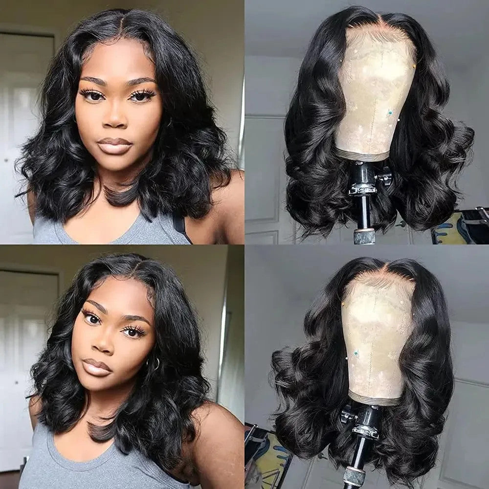 14 16 Inch BoB Wig Human Hair Body Wave 13x6 HD Lace Frontal Wigs Water Wave