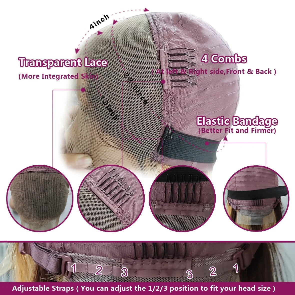 HD 13x4 Reddish Brown Lace Front Colored Glueless Human Hair Wigs Brazilian