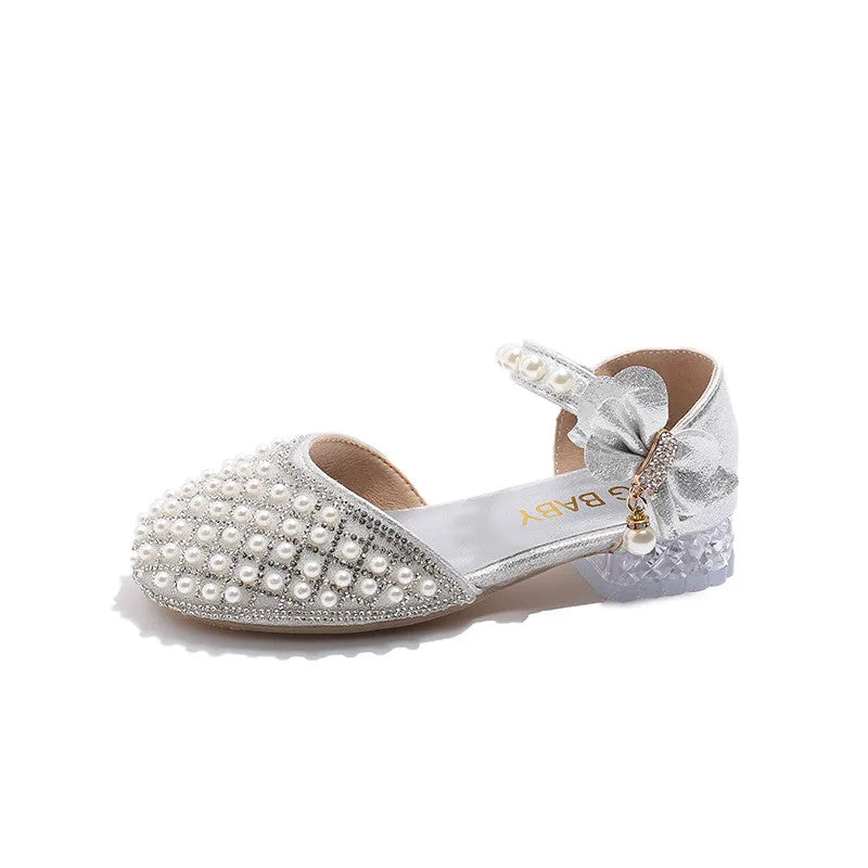 Girls Sandals Fashion Summer New Sequin Princess Shoes Bow Children's Sandals