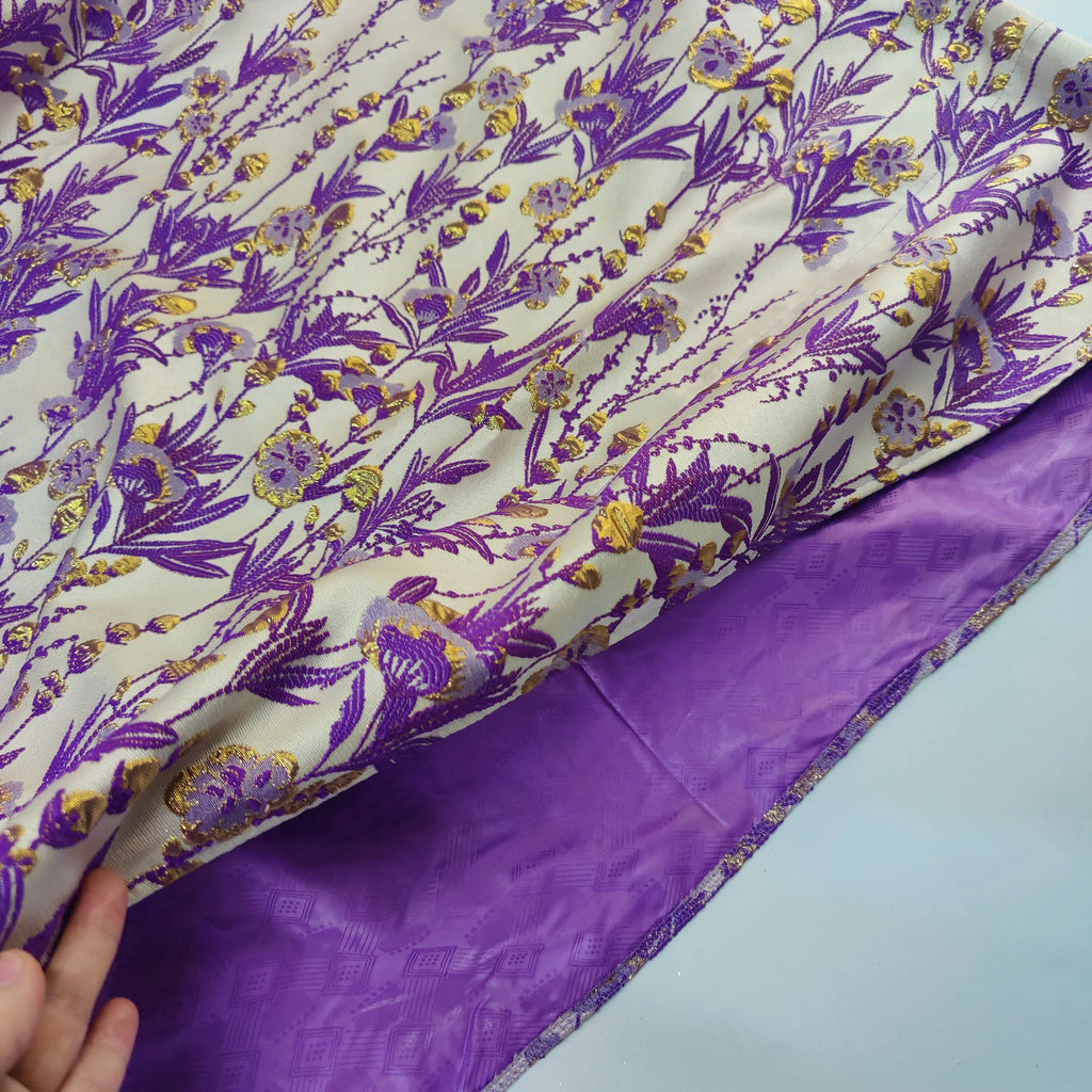 Gold Line African Women Brocade Boubou Dress Party Dashiki Embroidery With