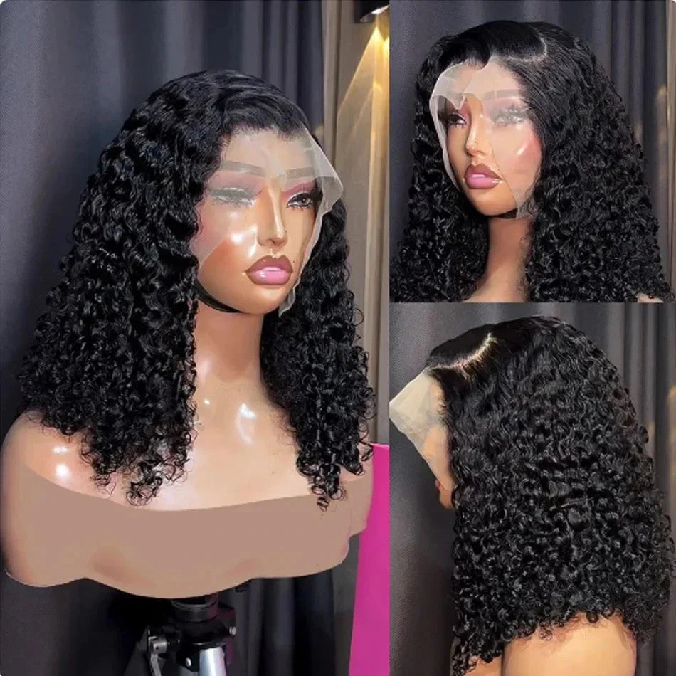 Afro Kinky Curly Short Bob Wig 13x4 Bob Wigs Human Hair Jerry Curly Lace Front