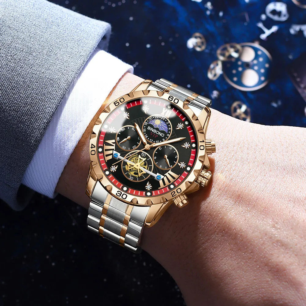 Luxury Men's Watches Trend Fashion Original Quartz Watch for Man Flywheel Style