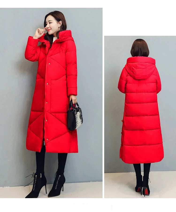 Women's Fashionable Thick Cotton padded Warm Snow Outerwear Windproof Hooded