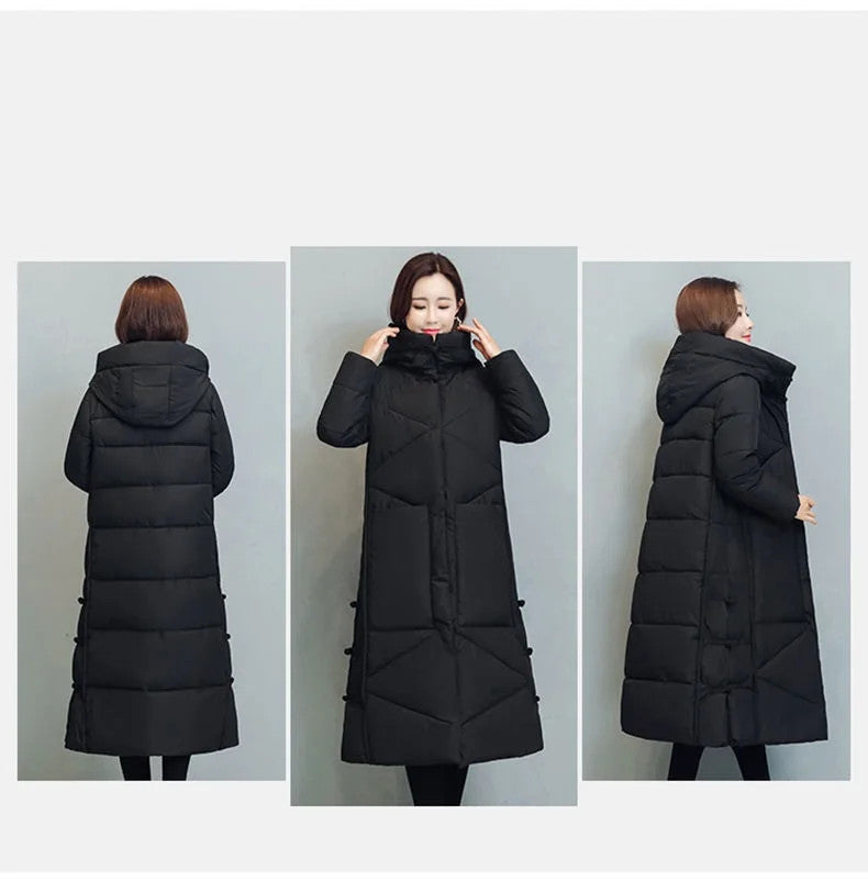 Women's Fashionable Thick Cotton padded Warm Snow Outerwear Windproof Hooded