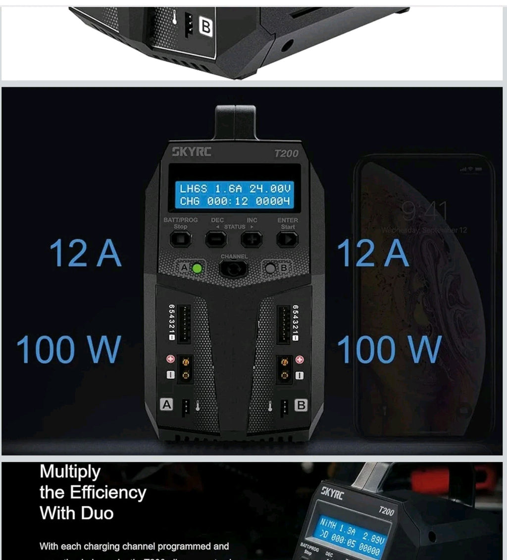 SkyRC Sch Sky RC T200 Ac/dc 12a Charger - SK10015504
