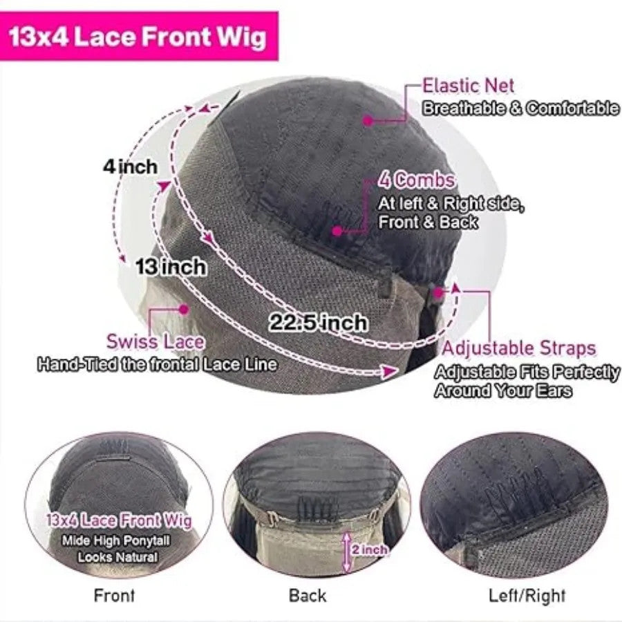 Short Bob Wig 180% Dark Purple Lace Front Human Hair Wigs For Women 13x4 Lace