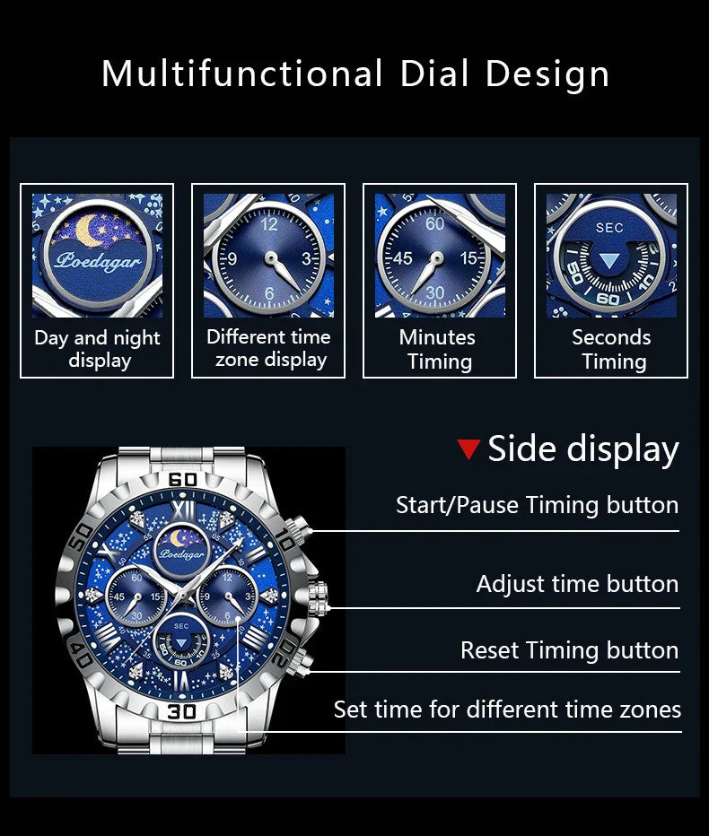 Luxury Watch for Man Quartz Sports Men Watch Waterproof Luminous Stainless