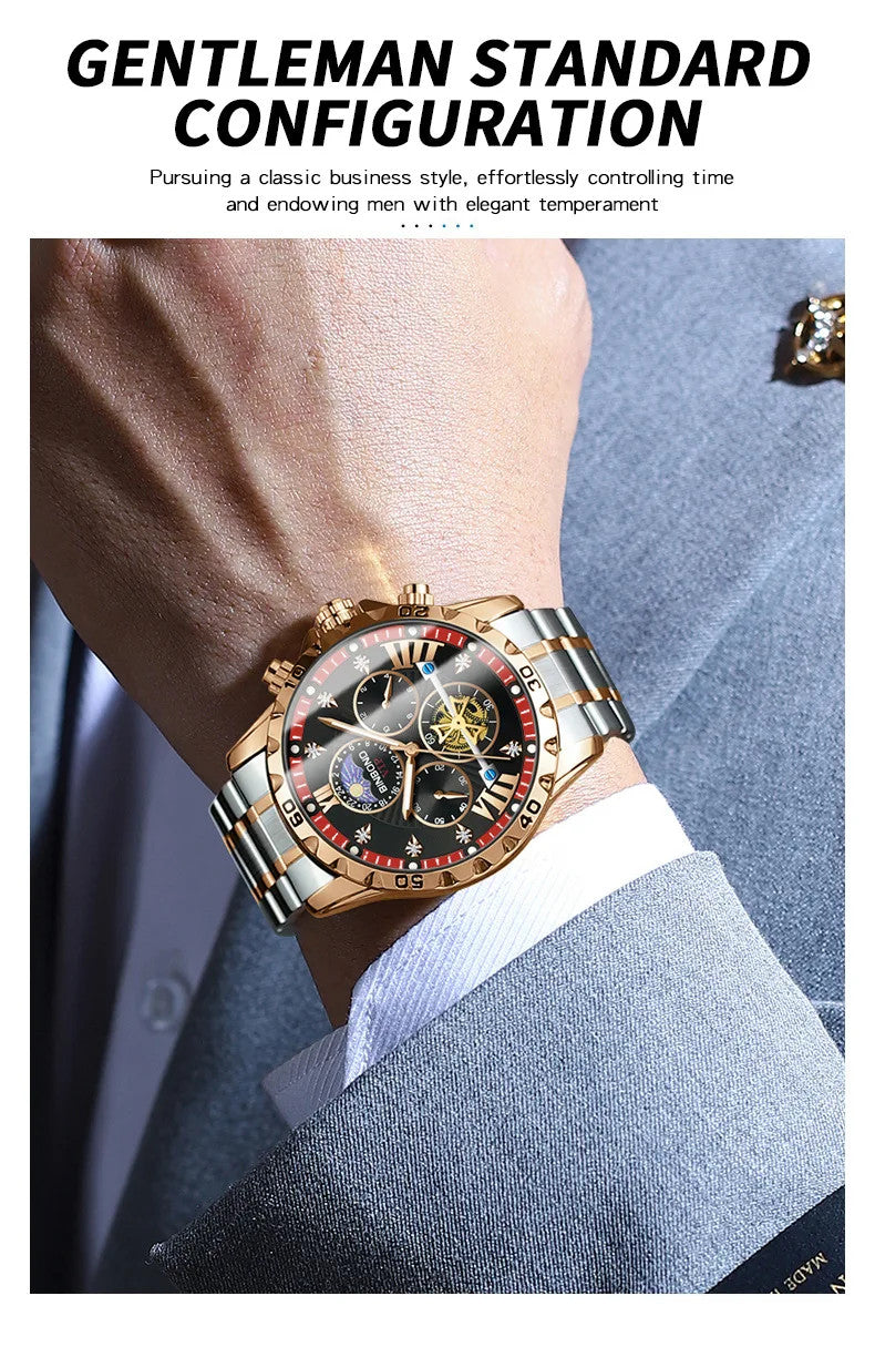 Luxury Men's Watches Trend Fashion Original Quartz Watch for Man Flywheel Style