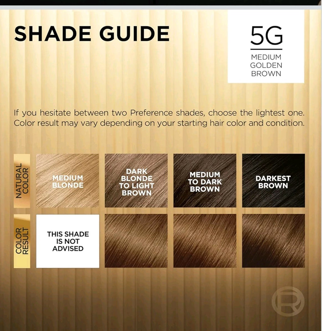 L'Oreal Preference Permanent Colour 5G Medium Golden Brown