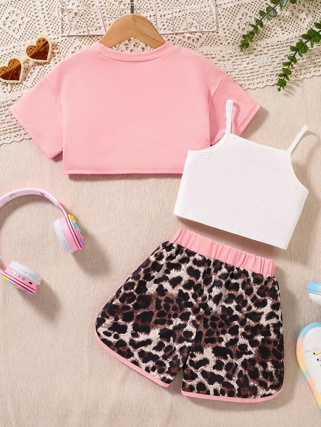 Summer children fashion simple casual 3-piece girls casual sportswear holiday