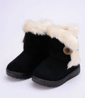 Kids Winter Warm Ankle Snow Boots Boys Girls Pull On Fur Lined Toddlers Shoes