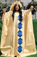 Traditional African Women's Bazin Riche Embroidered Long Dress Plus Size