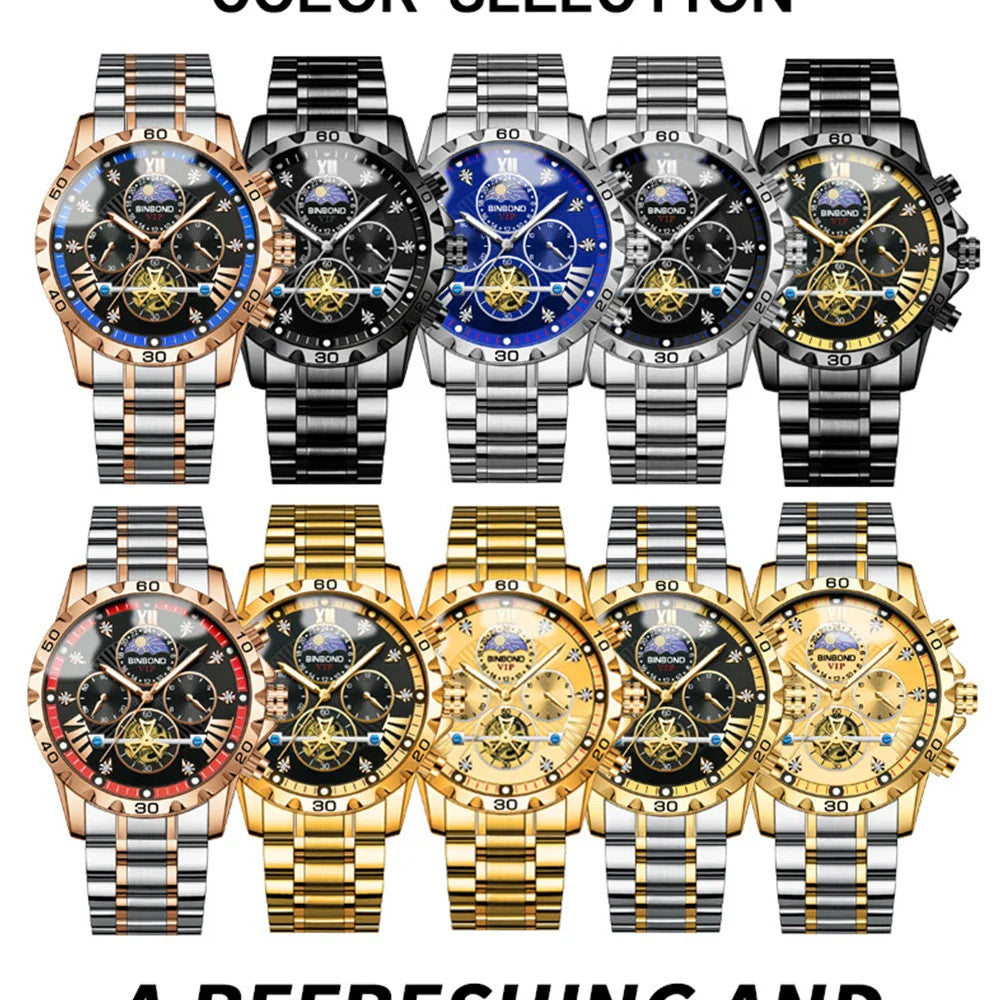 Luxury Men's Watches Trend Fashion Original Quartz Watch for Man Flywheel Style