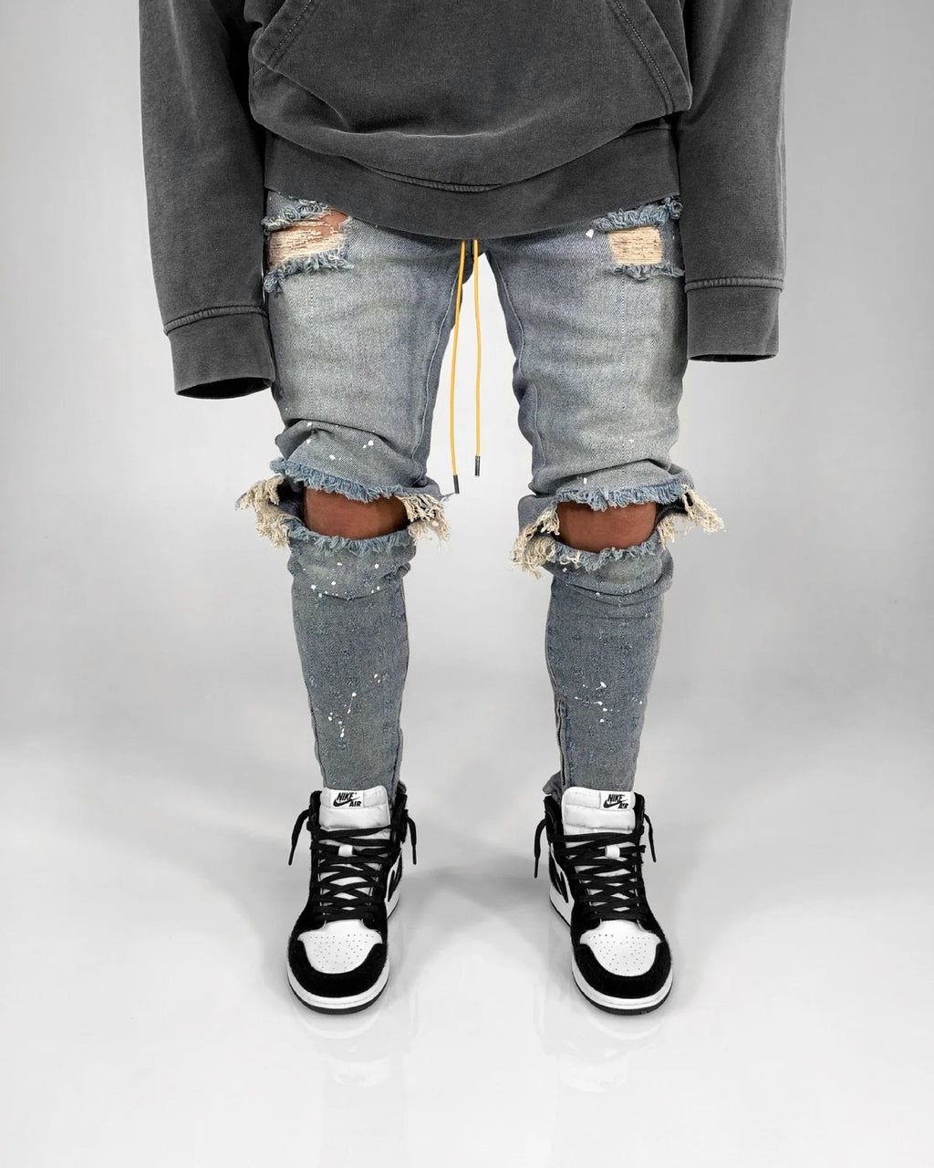 New 2025 Ripped Hole Jeans for Men Hip Hop Cargo Pant Distressed Denim Jeans