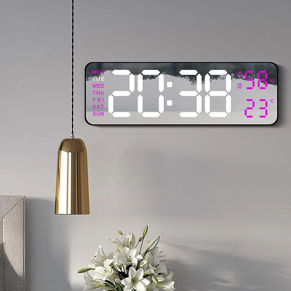 Digital LED Alarm Clock with Calendar,Temperature and Humidity. Acrylic or