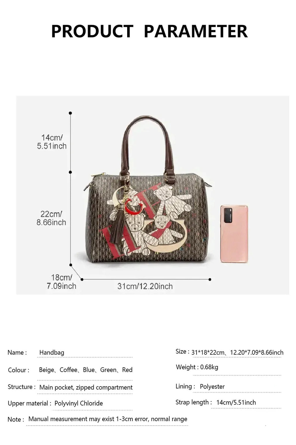 Women's Commuter Crossbody Colorful Printed Monogram Bag