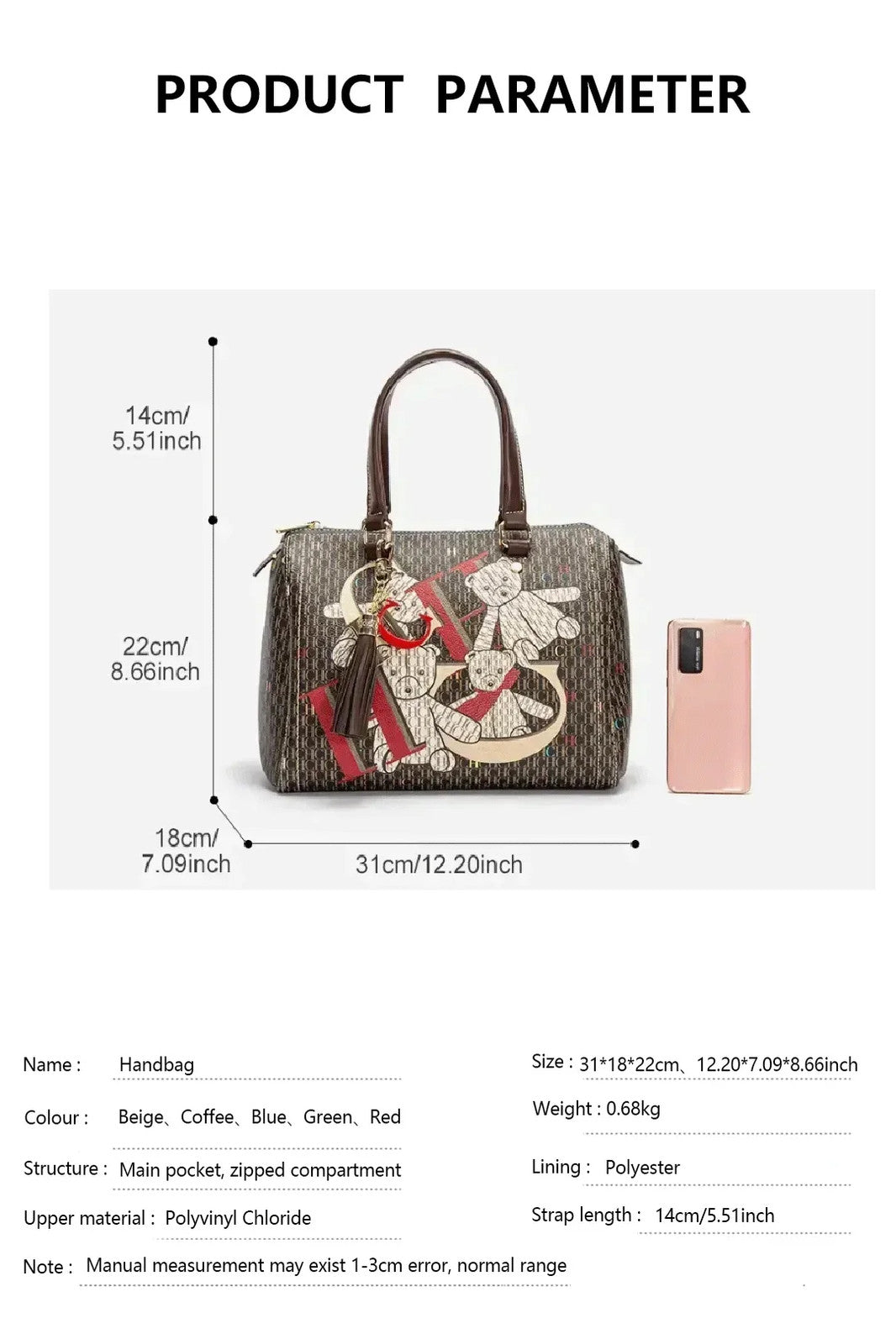 Women's Commuter Crossbody Colorful Printed Monogram Bag