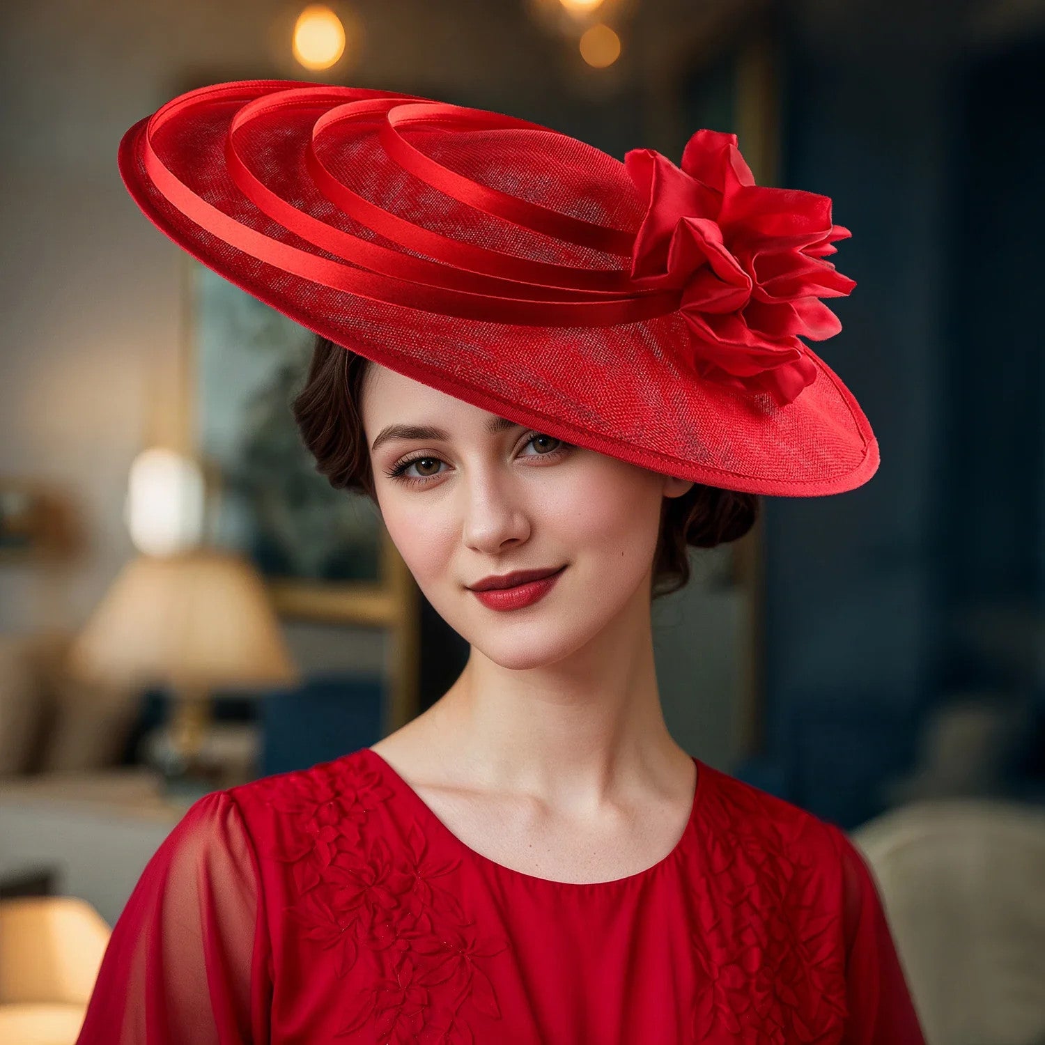 Fancy Christmas Sinamay Fascinator Perfect Wedding Hat Unique Derby Party Hat