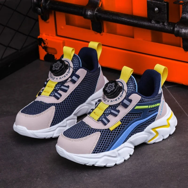 New Children Sports Shoes Boy Sneaker Black Mesh Summer Breathable Kids Casual