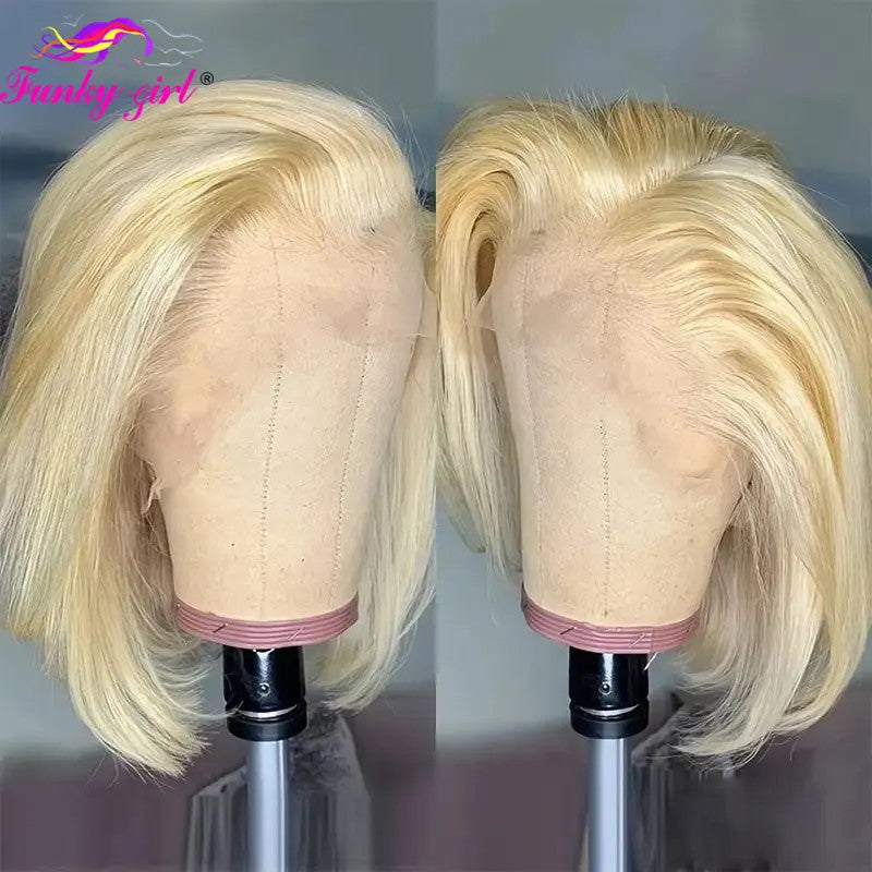 613 Blonde Bob Wig Human Hair 13x4 Lace Front Wigs Human Hair Pre Plucked
