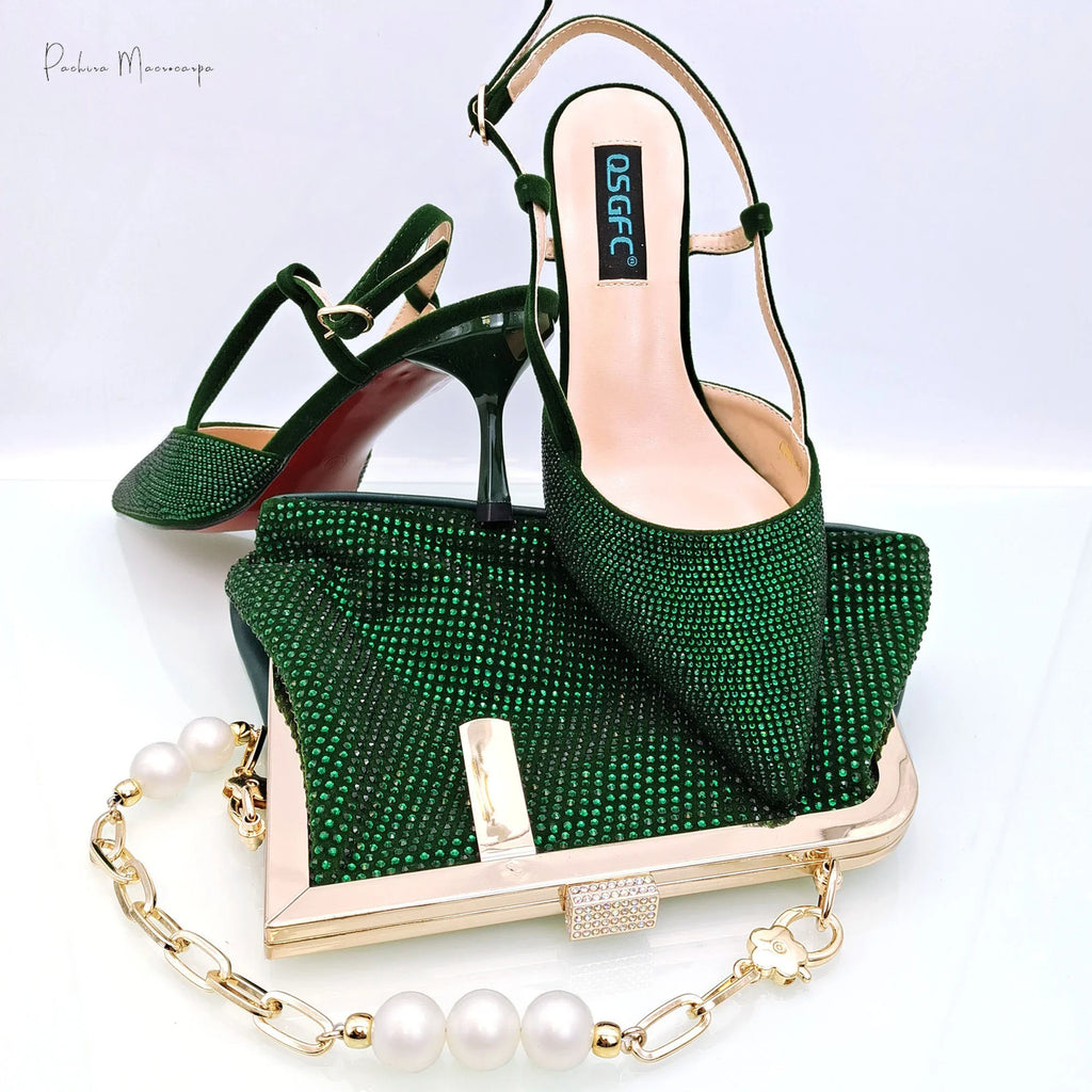 New Arrival Fashion Elegant Green Color Ladies Shoulder Bag for Party Or