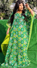Traditional African Women's Bazin Riche Embroidered Long Dress Plus Size