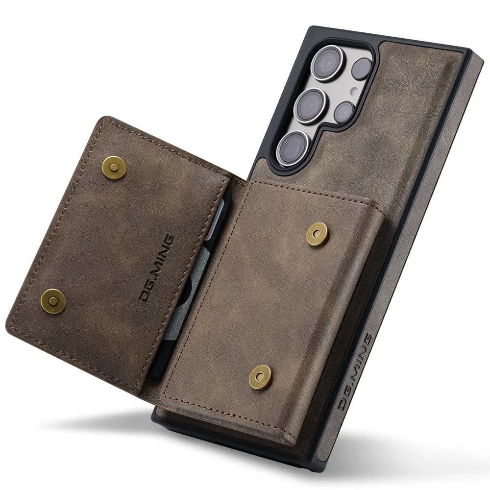 DG.Ming RFID Blocking Retro Flip Leather Case For Samsung Galaxy S25 S24 S22