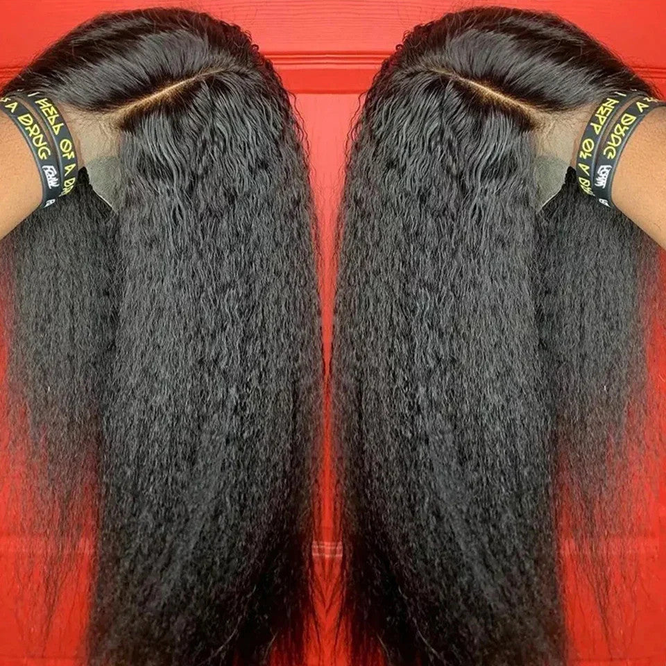 Yaki Straight Wig 360 Lace Frontal HD Human Hair Wigs Full Lace Kinky Straight