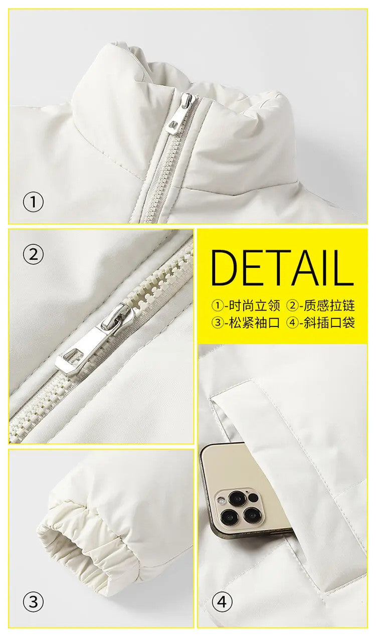 Men's Winter Thick Sports Trendy Stand Up Collar Parka Jacket