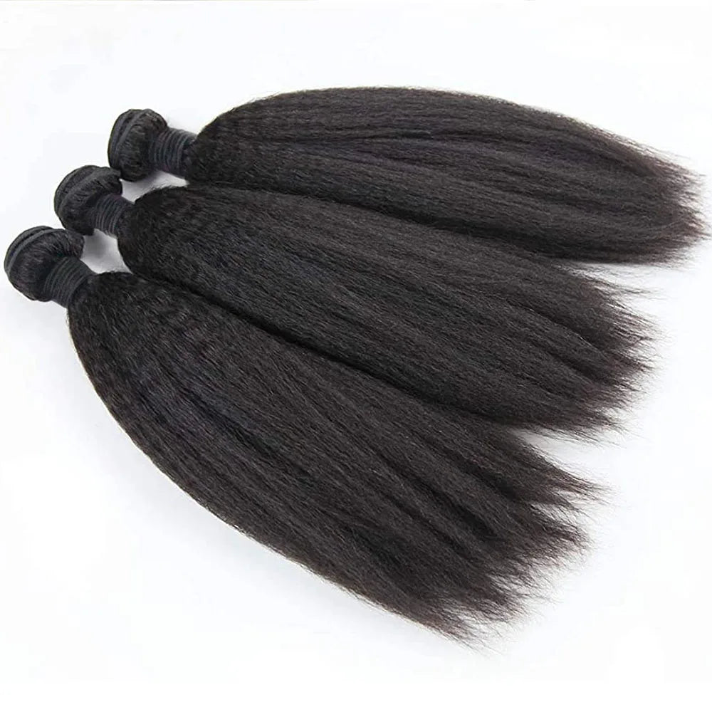 Kinky Straight Human Hair Weave 3 4 bundles Raw Hair Bundles 30 Inch Yaki Straight Hair Bundles 100% Human Hair