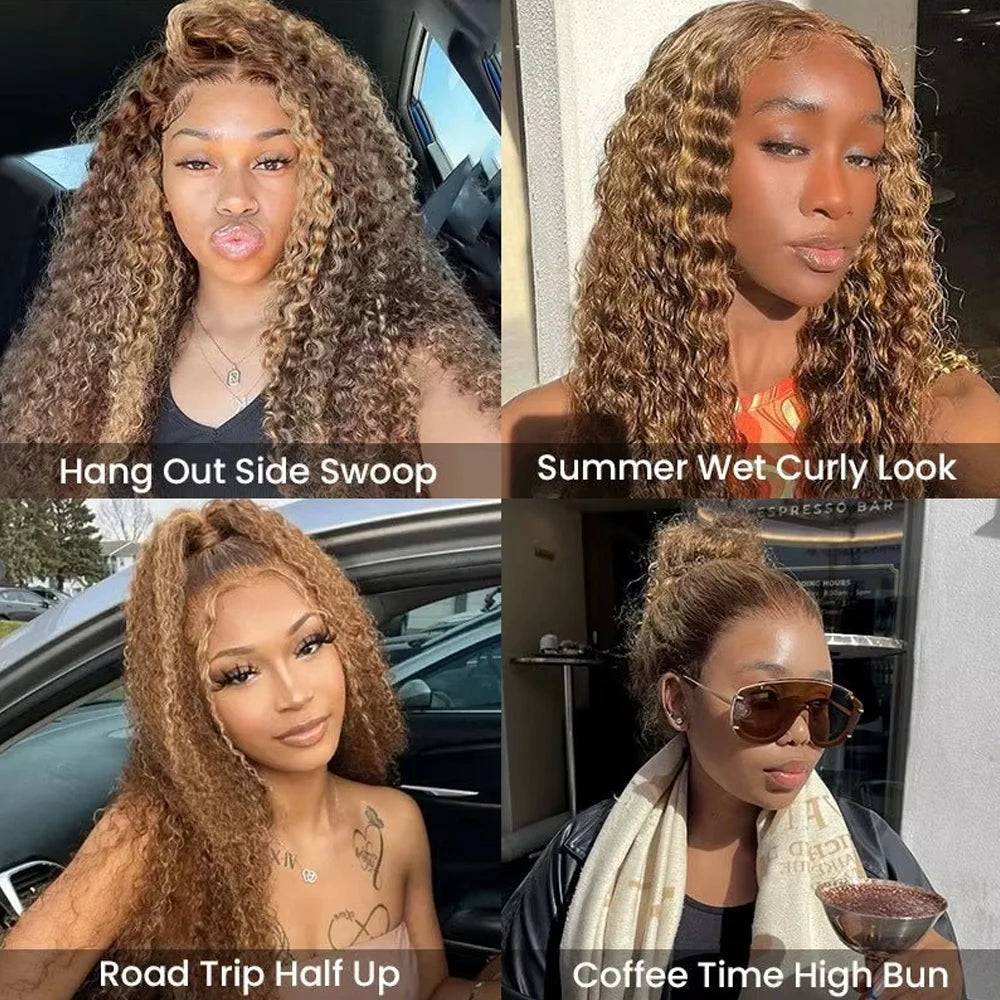 99J Deep Wave Frontal Wig 360 Full Hd Lace Front Wig Pre Plucked 250 High Density Burgundy Red Glueless Wig Human Hair