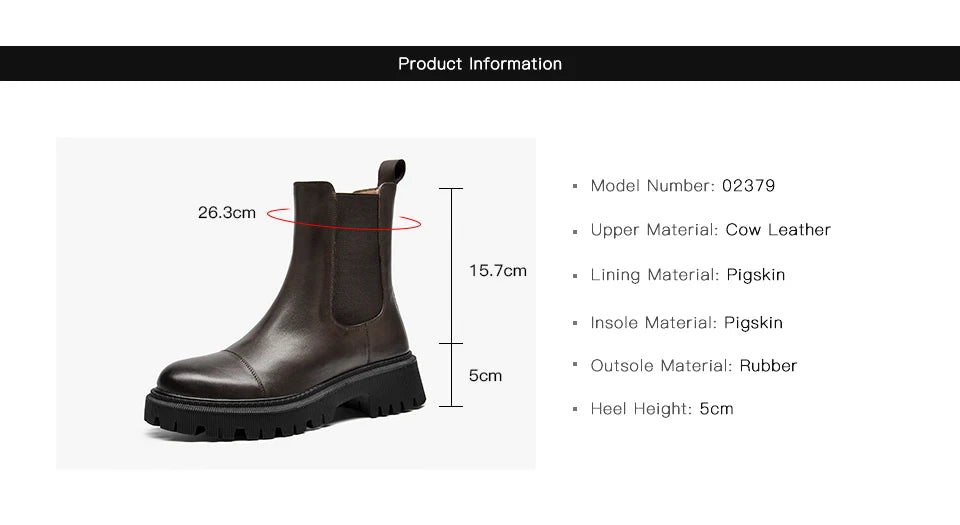 Beau Today Flat Chelsea Ankle Boots For Women Genuine Cow Leather Elastic Strap Spring Autumn Ladies Shoes Handmade A02379