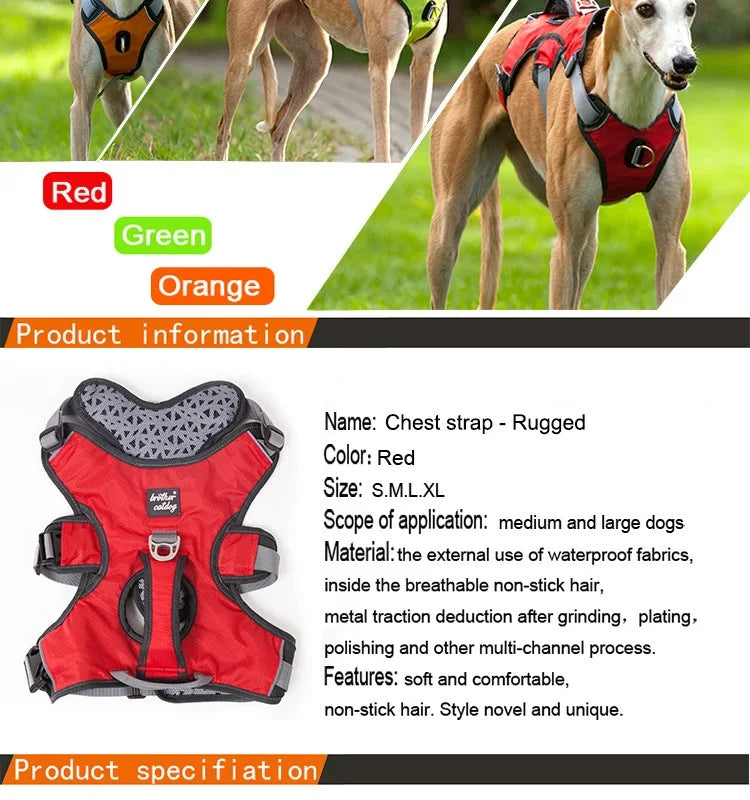 Breathable Reflective No-Pull Dog Harness Vest | S–XL | Outdoor Training & Running