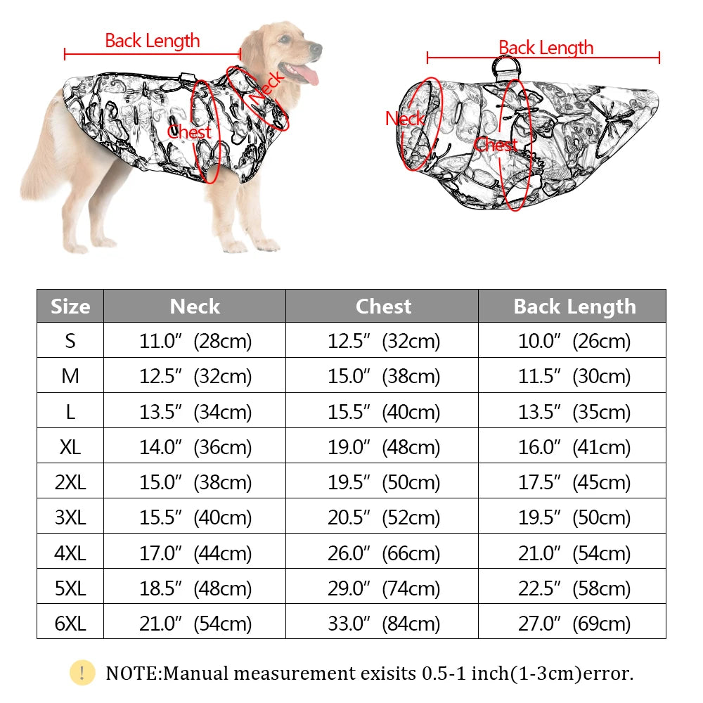 Thick Warm Winter Dog Jacket Vest | S–6XL | French Bulldog, Pitbull & Large Breeds