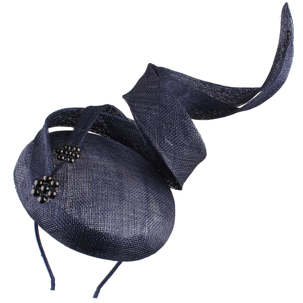 Green Fascinators Millinery Hat Party Tea Chapeau Headband New 4-Layer Sinamay Female Bridal Married Headpiece Fashion Occasion