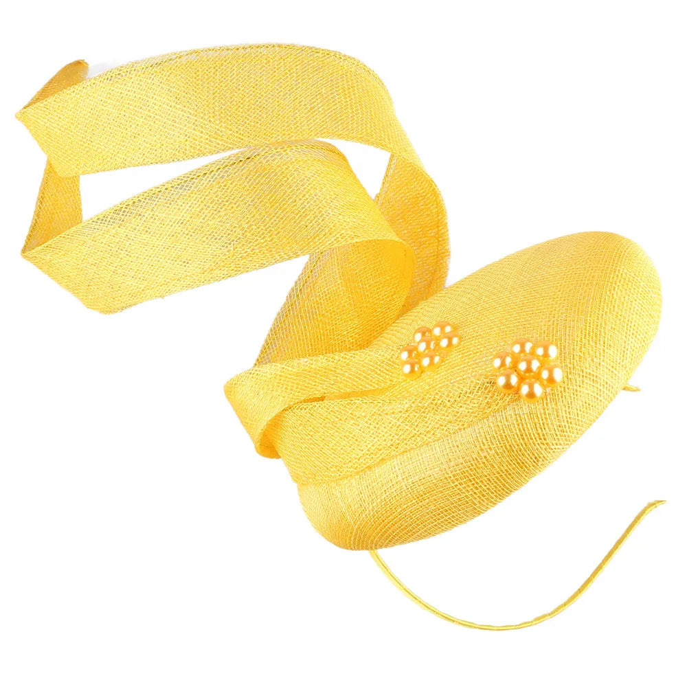 Green Fascinators Millinery Hat Party Tea Chapeau Headband New 4-Layer Sinamay Female Bridal Married Headpiece Fashion Occasion