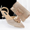 Ladies Party Pointed Toe Shoes and Matching Bag Italian for Wedding Party