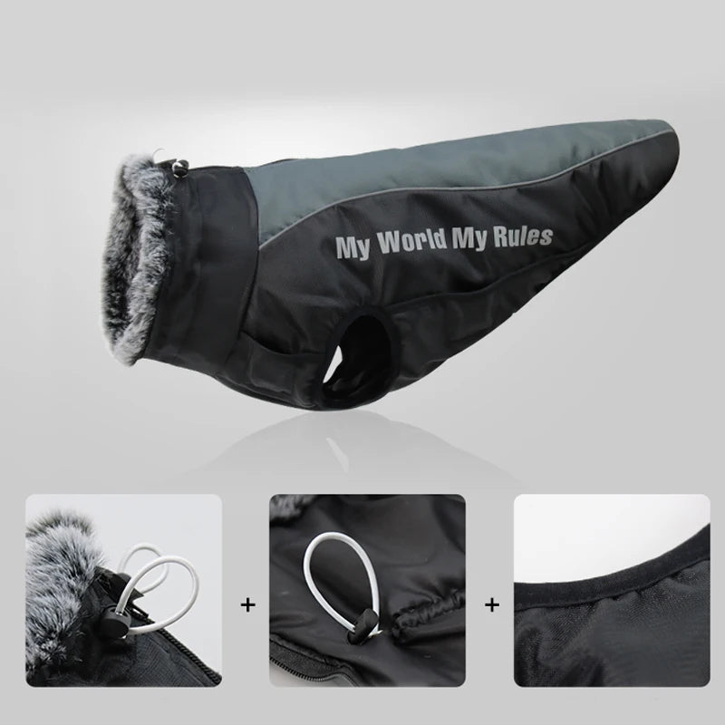 Winter Dog Coat & Harness Vest | Medium & Large Dogs | French Bulldog