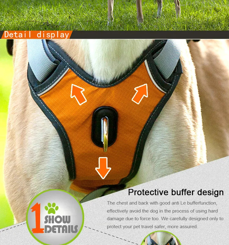 Breathable Reflective No-Pull Dog Harness Vest | S–XL | Outdoor Training & Running