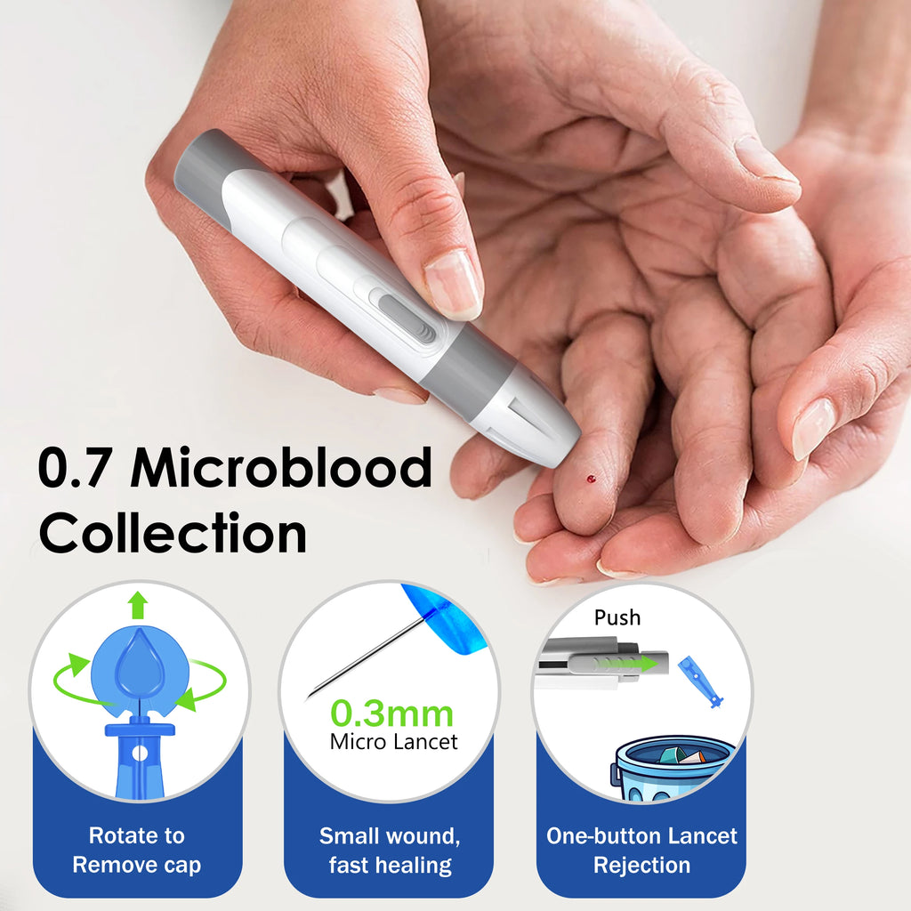 LinkSun G-425-3 Blood Glucose Meter Glucometer Full Set Medical Diabetes Blood Sugar Monitor Complete Kit Glucose Test Strips