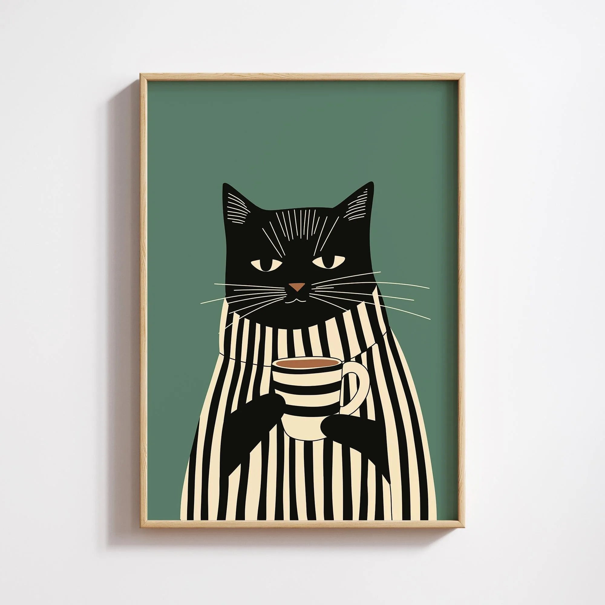 Black Cat & Dog Canvas Wall Art | Mid-Century Home Decor Gift | HotTrendyPicks