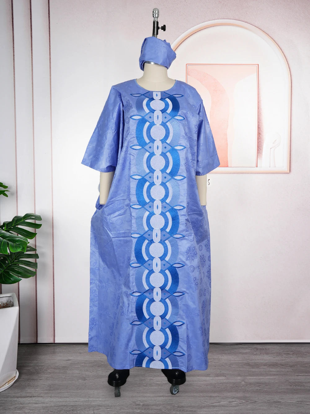 Plus Size Luxury Boubou Gown | Bazin Riche Embroidery African Wedding Dress | Women