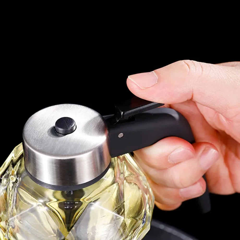 Diamond Glass Honey Dispenser 200ml | Oil, Vinegar & Sauce Dripper with Stand | HotTrendyPicks