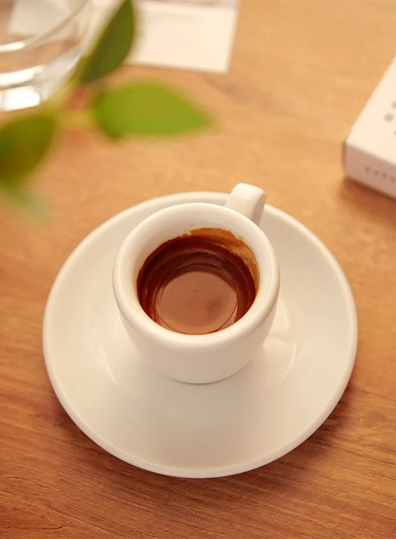 Porcelain Espresso Cup Set 50ml Cappuccino Coffee Mugs express Shots Cup with Saucer Delicate Coffee Accessories