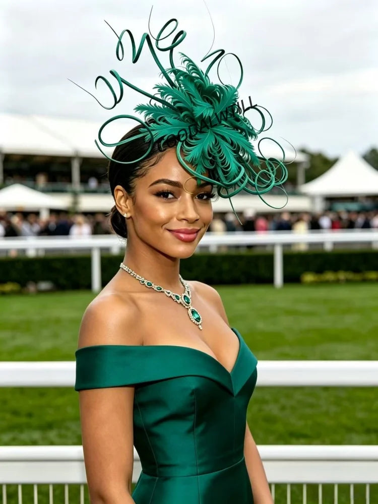 Elegant Fascinator Decorated With Soft Feather Women Race Day Headwear Formal Cocktail Party And Photoshoot Hair Accessories